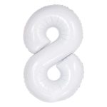 בלון הליום ענק לבן מט ספרה 8