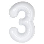בלון הליום ענק לבן מט ספרה 3
