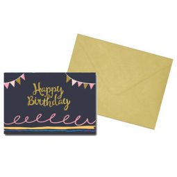 כרטיס ברכה - Happy birthday שחור ורוד