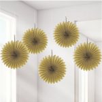 מניפות נייר לתלייה זהב - 15 ס"מ