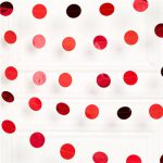 קישוט תלייה חוטים - עיגולים אדום גליטר