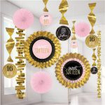 ערכת קישוט ורוד זהב - Sweet Sixteen
