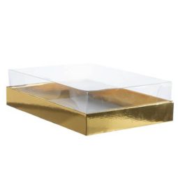 קופסת קרטון זהב מלבן + מכסה 45 ס