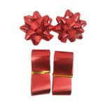 סרט מתנות + פרחים - אדום