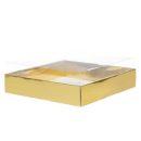 קופסת קרטון זהב מרובע + מכסה 24 ס