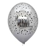 בלוני כרום Happy Birthday נקודות - מגוון