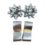 סרט מתנות + פרחים - כסף