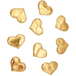 לבבות בד לקישוט – זהב מטאלי