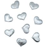 לבבות בד לקישוט – כסף מטאלי