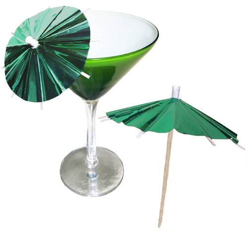 מטריות קוקטייל – ירוק מטאלי