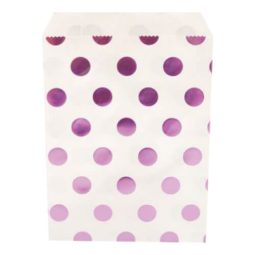 שקיות נייר נקודות - סגול מטאלי