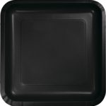 צלחות נייר גדולות מרובע שחור