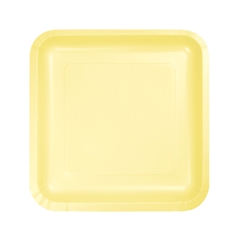 צלחות נייר קטנות מרובע צהוב מימוסה