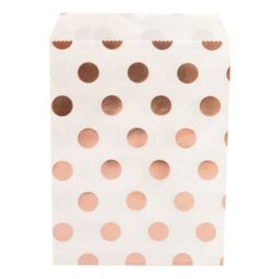 שקיות נייר נקודות – רוז גולד מטאלי