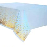 מפת שולחן תכלת - קונפטי זהב