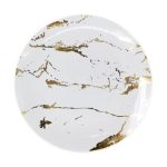 צלחות גרניט לבן זהב - בינוני