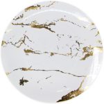 צלחות גרניט לבן זהב - גדול