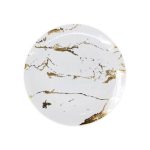 צלחות גרניט לבן זהב - קטן