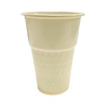 כוסות פלסטיק יהלום בינוני - קרם