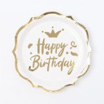 צלחות גדולות זהב לבן HB