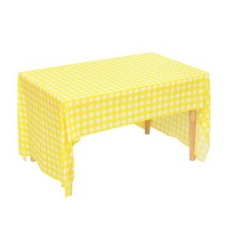 מפת שולחן משובצת – צהוב לבן